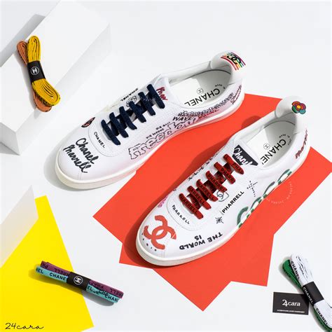 chanel pharrell williams shoes 2019 collection white sneakers|pharrell human race.